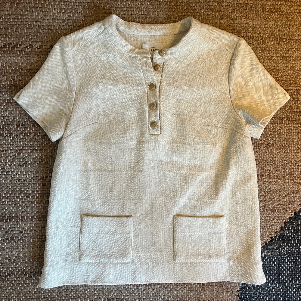 Sezane Tweed Mod Shirt 36